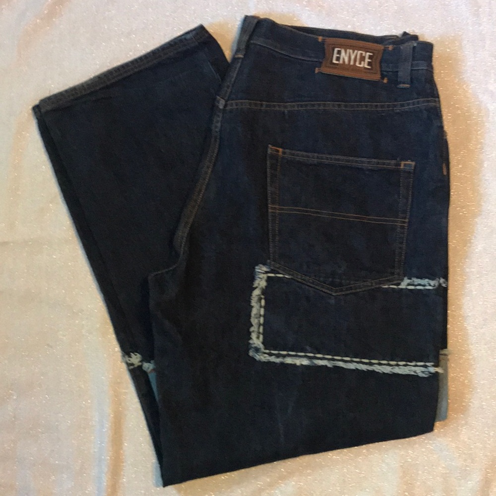 Men’s enyce patch work jeans 38W 32L
